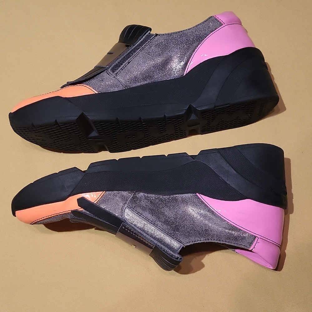 Wonders Platform Loafers Shoes Slip-ons Spain / Sz 5 / Neon orange/pink, black - Picture 12 of 17